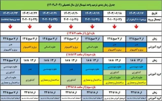 جدول_زمان_بندی ترمیم انتخاب واحد ۱۴۰۳